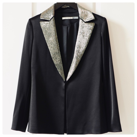 ALICE + OLIVIA Eve Embellished Norch Collar Blazer - Picture 8 of 11